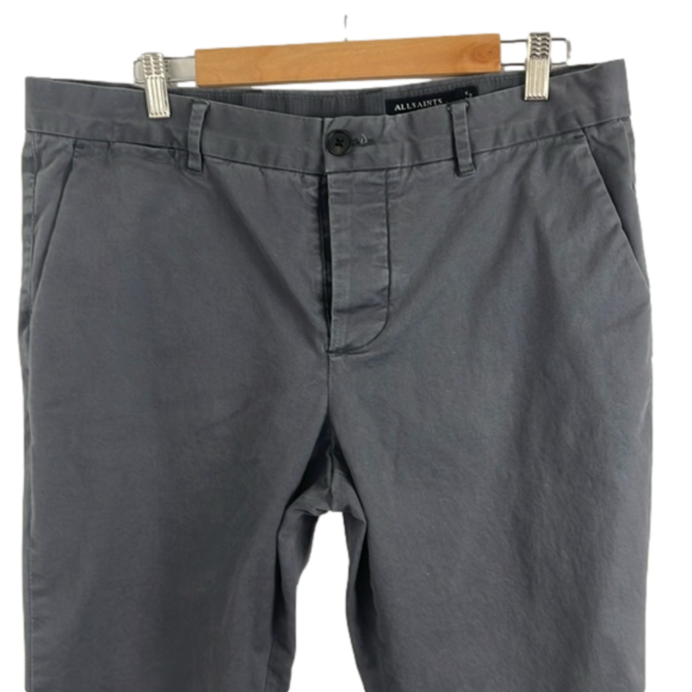 All Saints Gray Cotton Chino Pants